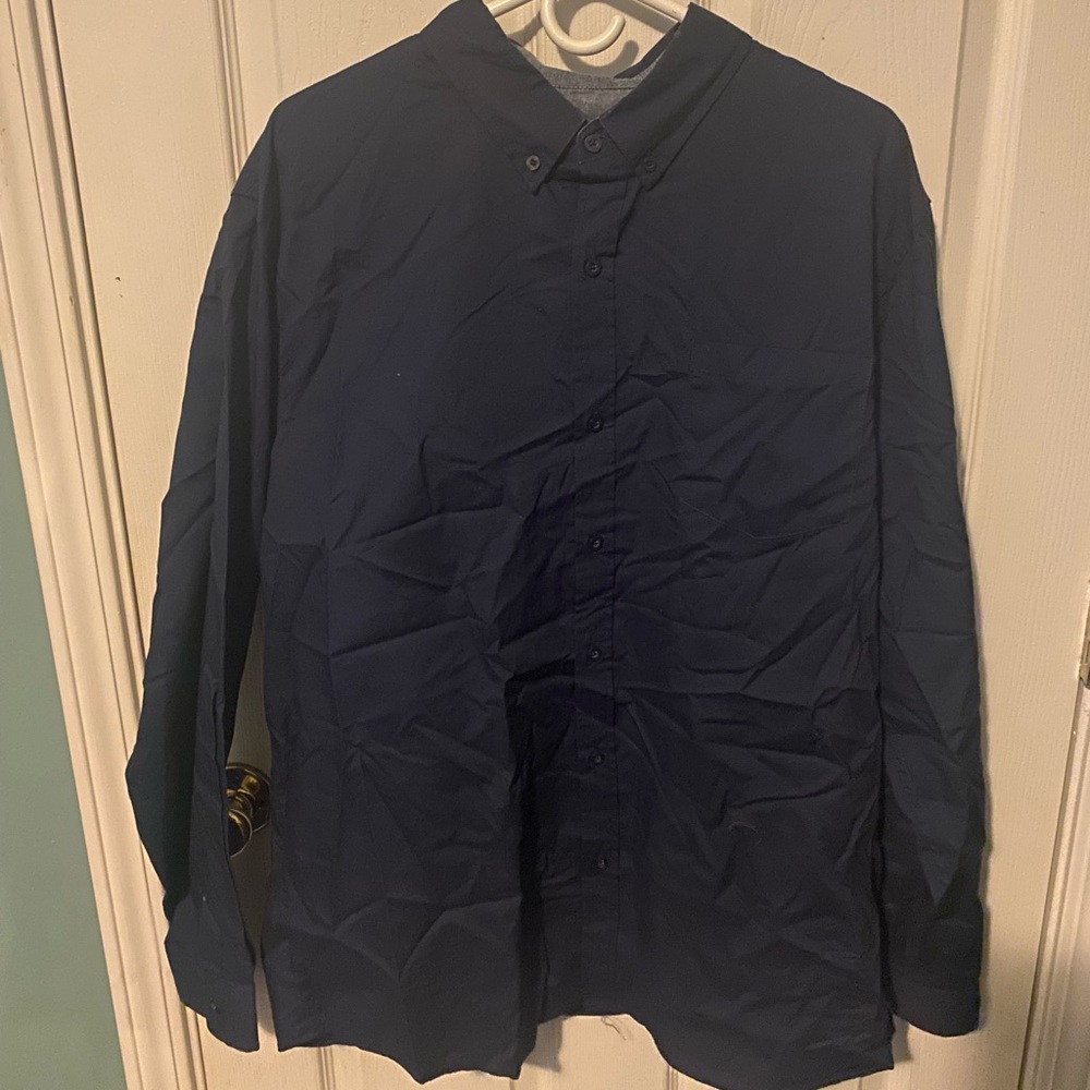 Lee Blue Lightweight Shirt Jacket with Mandarin Collar